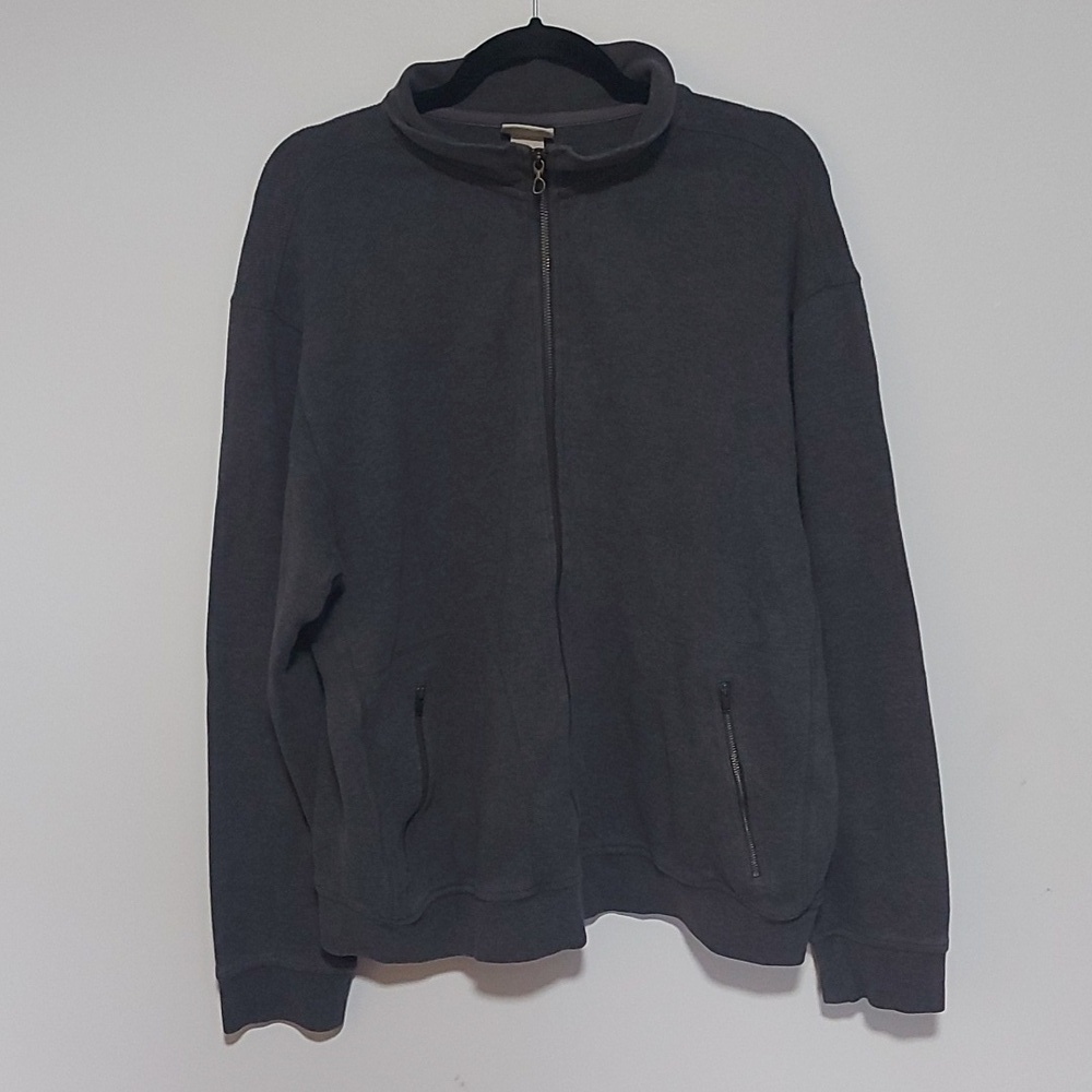 L.L Bean  large reg full zip up sweater grey